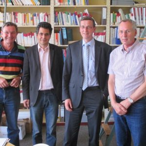 v.l.n.r: Klaus Hilger (stellv. Schulleiter), Georg A. Mahr (Vorsitzender SPD-Kreistagsfraktion), Martin Rabanus (MdB), Karl-Heinz Drollinger (Schulleiter)